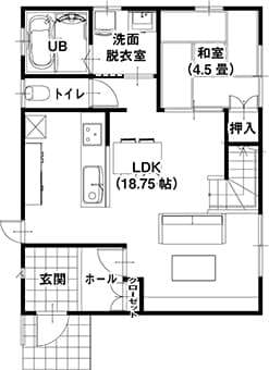 高性能コンパクト住宅 EXY（参考プラン1F）｜長野・上田・松本の新築・注文住宅・ローコスト