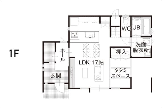 ガルバリウム＋無垢住宅 ORGA（参考プラン1F）｜長野・上田・松本の新築・注文住宅・デザイン住宅