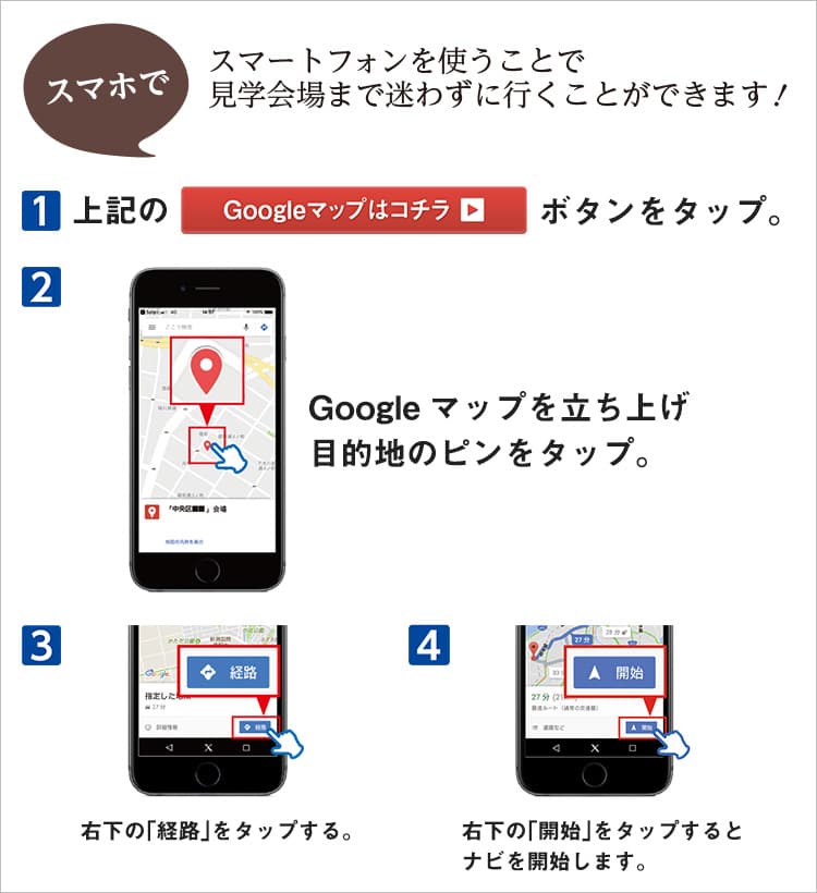 googleマップナビゲーション説明