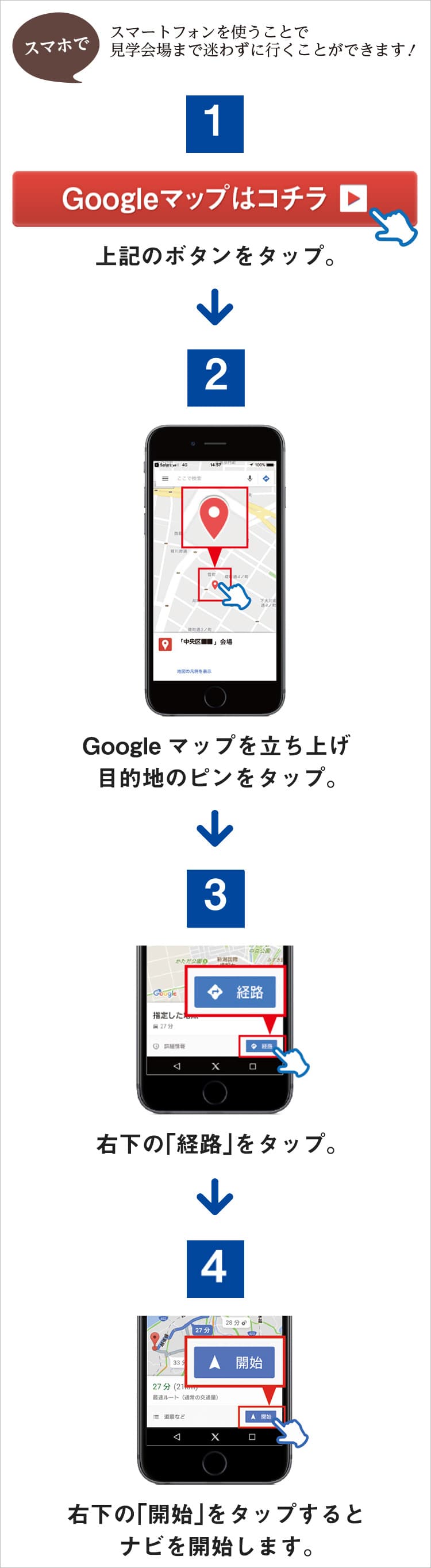 googleマップナビゲーション説明