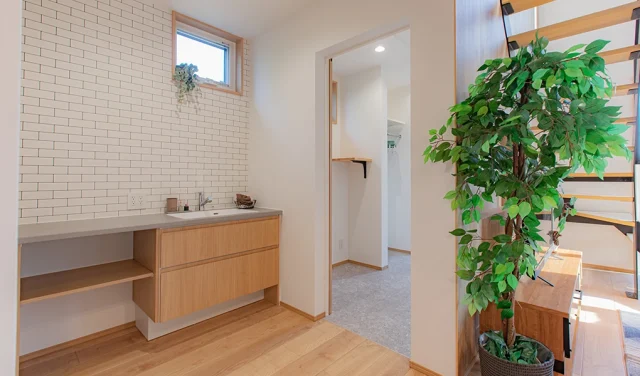 避暑地で借景を楽しむ吹き抜けLDK×ナチュラルテイストの家 ハーバーハウス上越支店