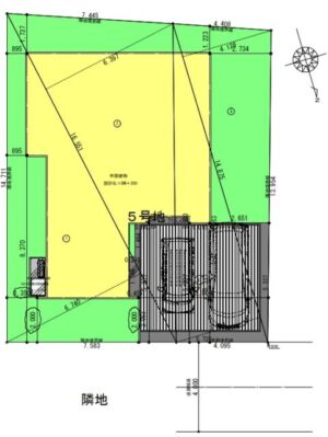 須坂市墨坂南の【土地・分譲地《全11区画》】の5号地建物プラン例の配置図